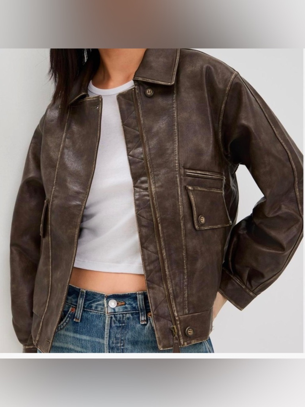 Moon River Faux Leather jacket